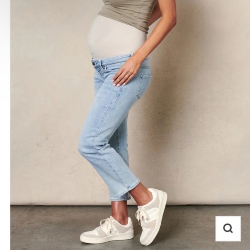 BLANQI Light Blue Straight Leg Maternity Jeans